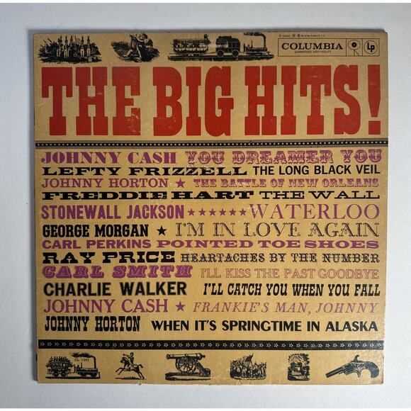 THE BIG HITS LP Columbia Records, CL-1353 Johnny Cash/Lefty Frizzell/& More - Picture 1 of 4